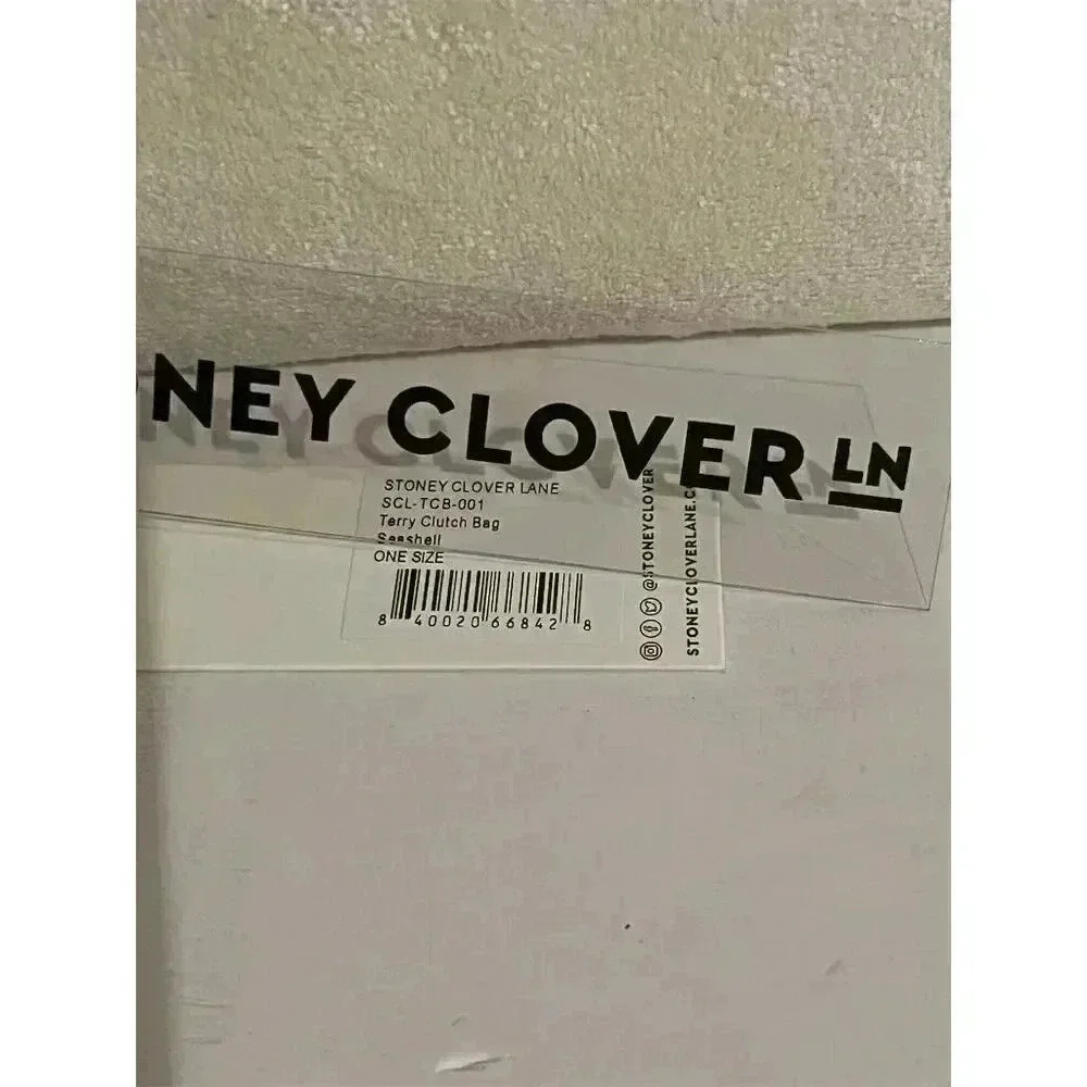 Stoney Clover Lane Seashell Terry Clutch Bag Medium Zip Closure - Picture 5 of 5